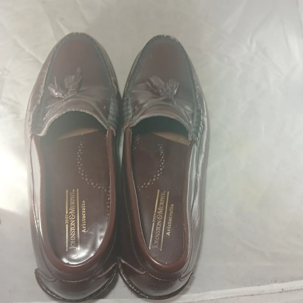 Johnston‎ & Murphy Aristocraft Tassel Loafers Mens 10.5 D Burgundy Leather 6470